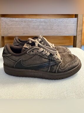 Nike x Travis Scott Air Jordan 1 Retro Low OG SP in the "Velvet Brown"